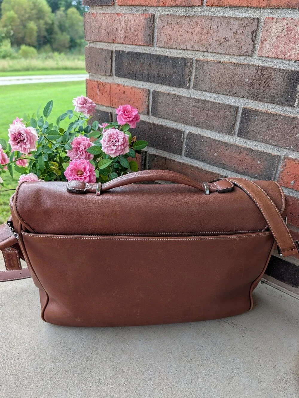 🤎 Vintage Coach Wellington #F06457 Genuine Smooth Leather Adjustable Messenger